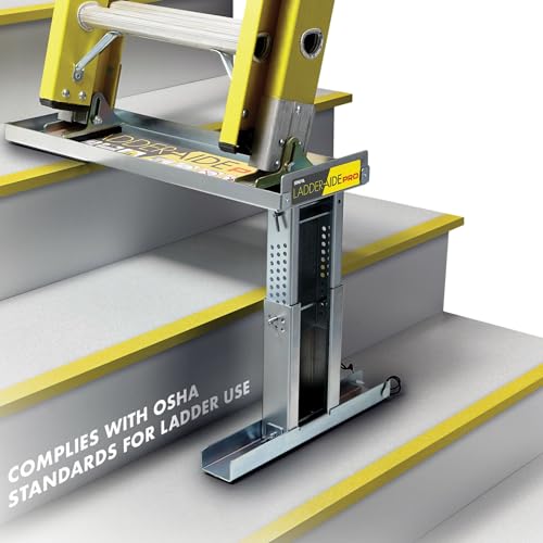 Ideal Security Foldable Ladder-Aide PRO: Fits Steps 4.921' to 7.875' High, Ladder Extender, Accessories, Stabilizer, Leveler for Single and Extension Ladders