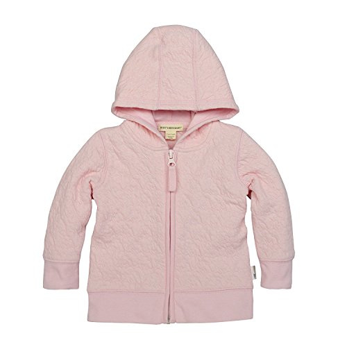 Burt's Bees Baby baby girls Sweatshirts, Lightweight Zip-up Jackets & Coats, Organic Cotton Hooded Sweatshirt, Blossom Quilted, 12 Months US
