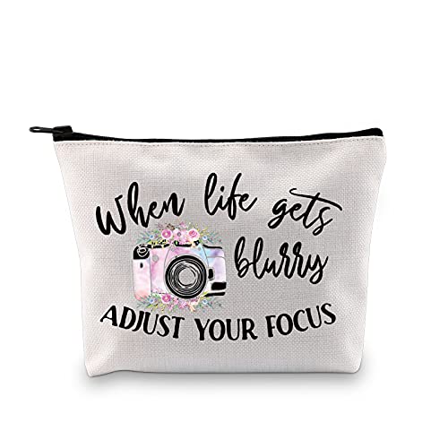 MBMSO Photographer Makeup Bag when Life gets Blurry Adjust Your Focus Photography Lovers Gifts Inspirational Gifts (when Life gets Blurry Adjust Your Focus)