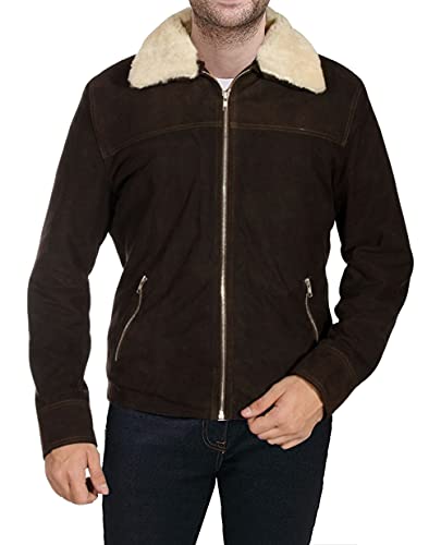 SpazeUp Rick Grimes Jacket - Trucker Jacket Men -Walking Brown Winter Jacket