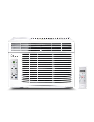 Midea MAW06R1CWT EasyCool Window Air Conditioner, Fan-Cools, Circulates and Dehumidifies up to 250 Sq Ft, Reusable Filter, LCD Remote Control, 6,000 BTU(2024 New), White