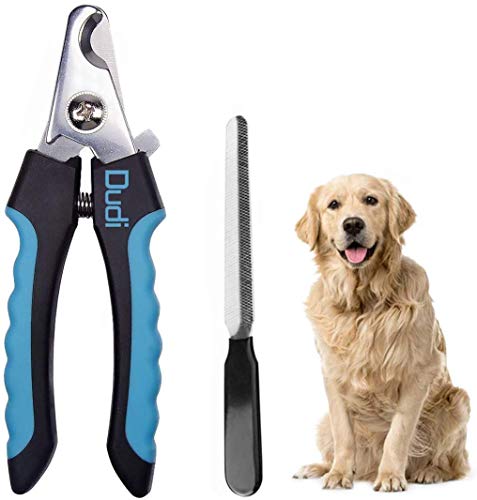 Dudi Pet Dog Nail Trimmers & Clipper - Quick Safety Sensor Dog Nail Clippers for Large & Medium Dogs - Pet Toenail Clippers with Nail File