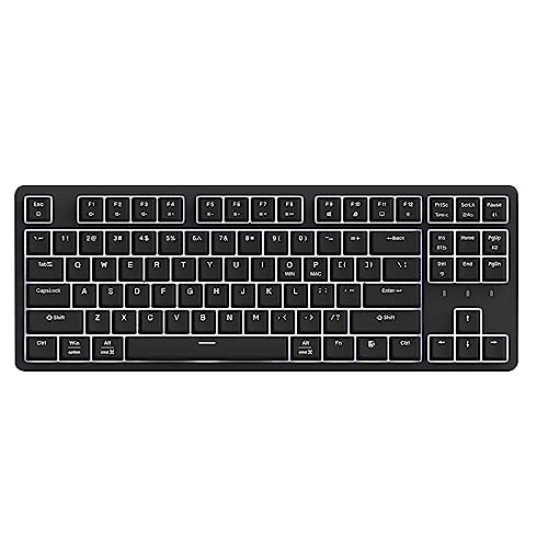 IROK FE87/104 Pro Wirless hot-swappable Gaming Keyboard, backlighting Mechanical Keyboard, Silenced Construction, Bluetooth/2.4G/Wired for Windows PC GamersBlack-Red Switch