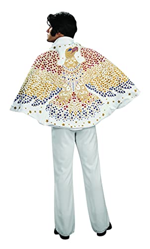 Rubie's Men Elvis Cape With Eagle Design Costume Accessory, White, One Size US