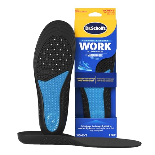 Work All-Day Superior Comfort Insoles (with) Massaging Gel, Women, 1 Pair, Trim to Fit