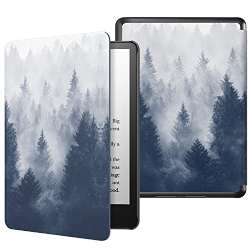 MoKo Case for 6.8' Kindle Paperwhite (11th Generation-2021) and Kindle Paperwhite Signature Edition, Light Shell Cover with Auto Wake/Sleep for Kindle Paperwhite 2021 E-Reader, Gray Forest