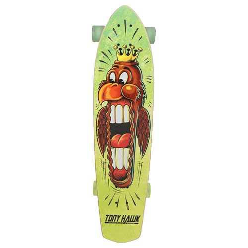 Tony Hawk 34' Complete Cruiser Skateboard, Cool Graphic Longboard, Great Option for Travel, Sport and Entertainment, Big Mouth