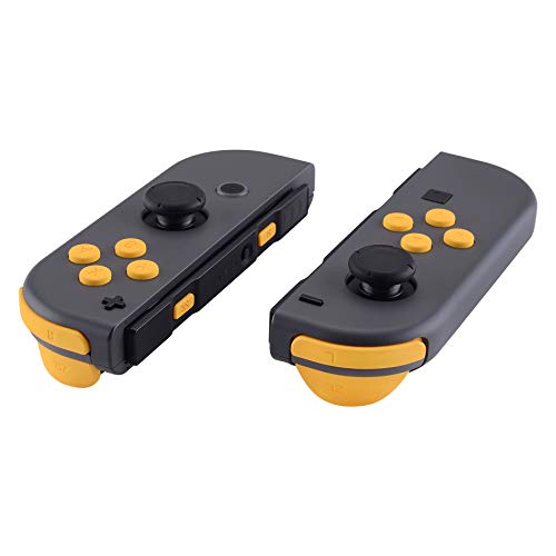 eXtremeRate DIY Full Set Buttons for Nintendo Switch & Switch OLED, Custom Replacement Buttons for JoyCon, ABXY Direction Keys SR SL L R ZR ZL + - Home Capture Trigger Buttons Springs - Caution Yellow