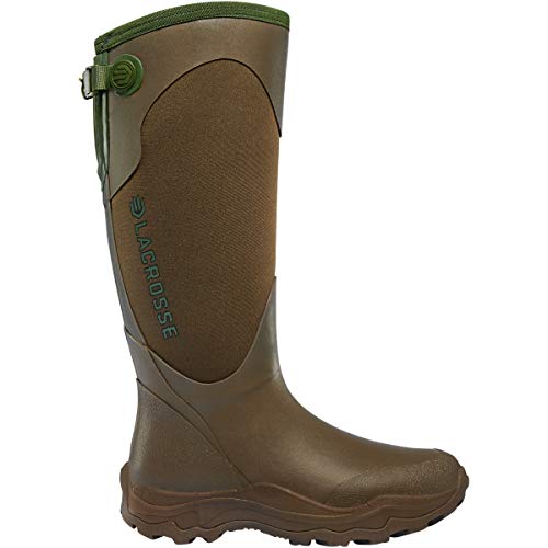 LaCrosse 15' Alpha Agility Snake Boots for Women Featuring Waterproof Rubber, Eva Soles, and Snake Guard Toe Protection, Brown/Green - 8 M