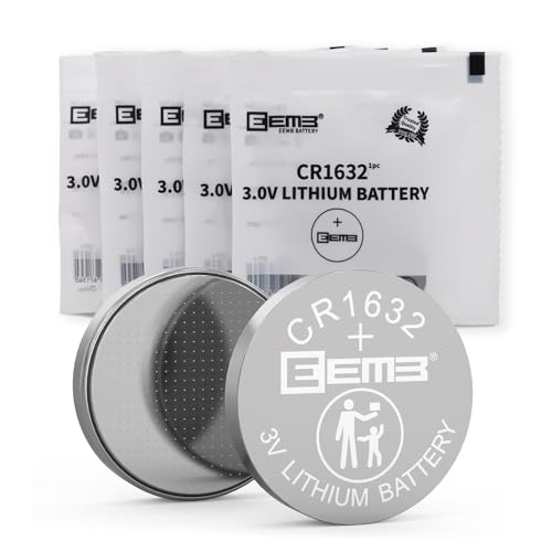 EEMB 5PCS CR1632 Battery 3V Lithium Batteries Li-MnO₂ Button Battery 1632 Battery ECR1632,DL1632 Replacement Battery