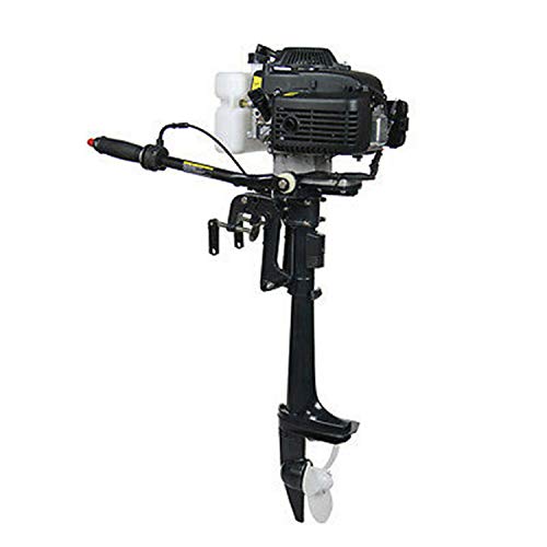 HANGKAI 4HP 4-Stroke 52CC Outboard Motor Heavy Duty Fishing Boat Engine Air Cooling Air Cooling CDI System Manual Start Short Shaft 40CM Manual Tilt 5000rpm Clutch Control