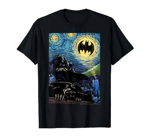 DC Comics Batman Starry Night Style Painting T-Shirt
