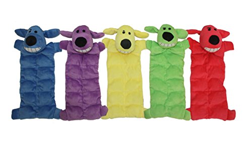 Multipet 12-Inch Squeaker Mat Soft Plush Dog Toy with 13 Squeakers, Colors may vary