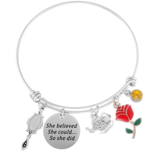 HUTIMY Beauty And The Beast Gifts for Women Adults Bracelets Jewelry Disneyee Beauty And The Beast Bracelet