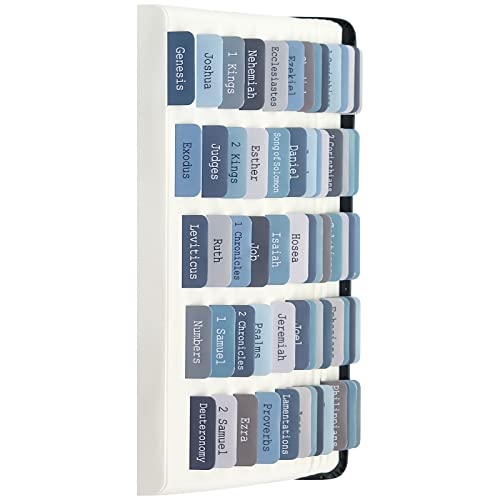 ZIEYOMI Bible Tabs, Bible Journaling Supplies, Large Print Bible Book Tabs for Women and Men, 66 Bible Index Tabs Old and New Testament, Bible Accessories, Include 14 Blank Bible Study Tabs - Blue