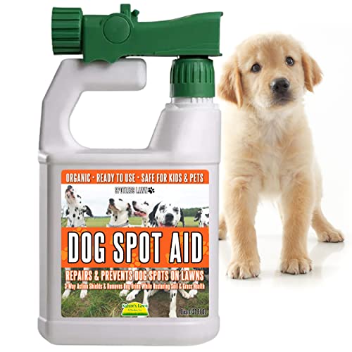 Nature’s Lawn & Garden - Spotless Lawn Dog Spot Aid - Revive and Protect Your Lawn from Dog Urine Burn - Remediate Spills and Road Salt Damage - Pet Safe - 1 Qt w/ Hose-end Sprayer