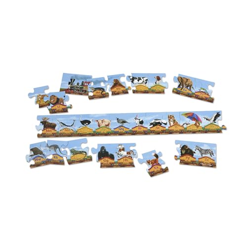 Melissa & Doug Alphabet Train Jumbo Jigsaw Floor Puzzle - Letters and Animals (28 pcs, 10 feet long)