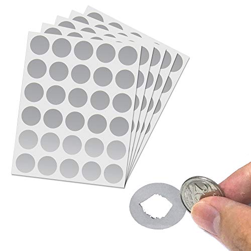 150 Pack, 1' Scratch Off Stickers Labels, Round Circle - Silver