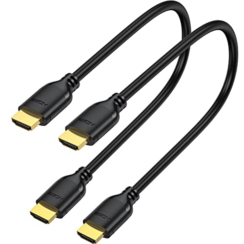 UVOOI Short HDMI Cable 1 Foot 2-Pack, 4K 1FT HDMI to HDMI Cable High Speed HDMI 2.0 Cord Supports 4K@60Hz, 2K, 1080P, HDCP 2.2, HDR, 3D, ARC & Ethernet