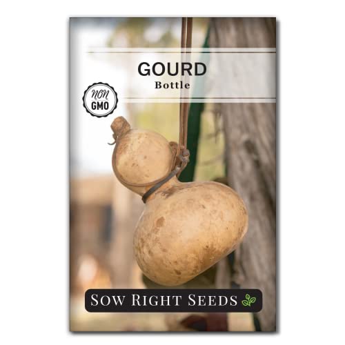 Sow Right Seeds - Bottle Gourd Seed for Planting - Non-GMO Heirloom Packet with Instructions to Plant and Grow an Outdoor Home Vegetable Garden - Ornamental Birdhouse Gourd for Crafting and Decor (1)