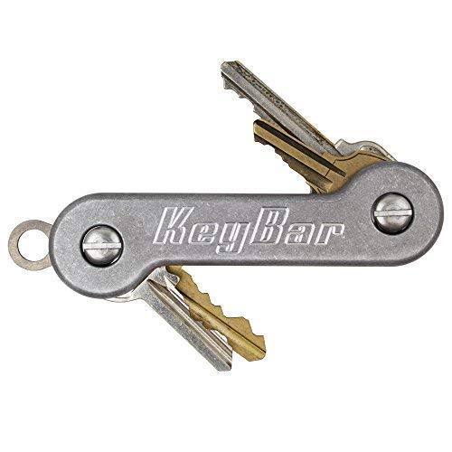 Stonewashed Aluminum KeyBar | Everyday Carry Compact Key Holder Multi-Tool and Keychain Organizer with Pocket Clip (Holds up to 12 Key) Made in the USA