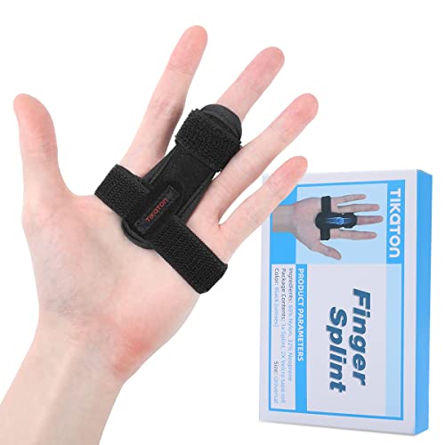 Tikaton Trigger Finger Splint, Adjustable Support, Finger Brace for Alleviating Finger Locking, Popping, Bending, Tendonitis, Stiffness, Pain Relief - Left or Right Hand