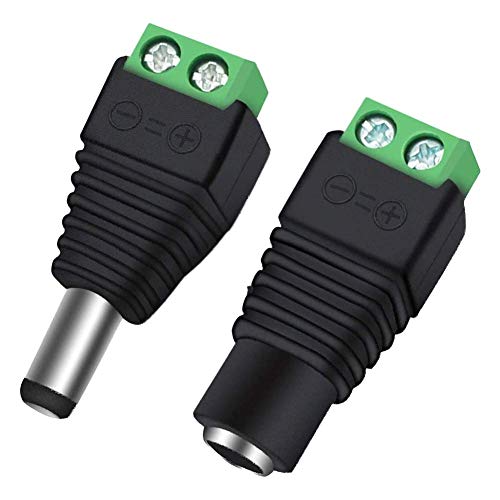 12V DC Power Connector 5.5mm x 2.1mm, CENTROPOWER (10 x Male + 10 x Female) Power Jack Adapter for Led Strip CCTV Security Camera Cable Wire Ends Plug