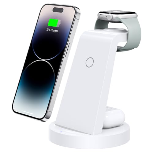 3 in 1 Charging Station for iPhone - Wireless Charger for Apple Products Multiple Devices - Charging Dock Stand for AirPods (for iPhone 15 14 13 pro 12 11 X Max)