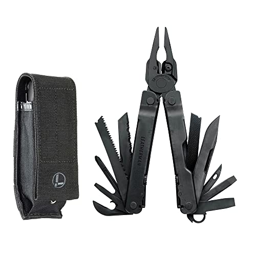 LEATHERMAN, Super Tool 300 Multitool with Premium Replaceable Wire Cutters and Saw, Black with MOLLE Sheath