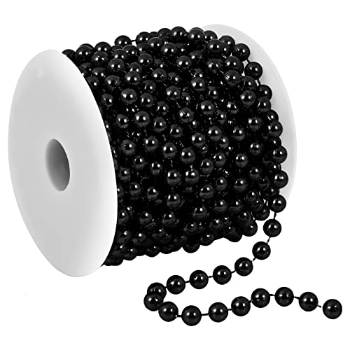 32.8 Feet Christmas Bead Garland Xmas Artificial Pearls Beads Garland Christmas Tree Garland Chain Decorations for Xmas Tree Holiday Wedding DIY Decoration Supplies (Black)