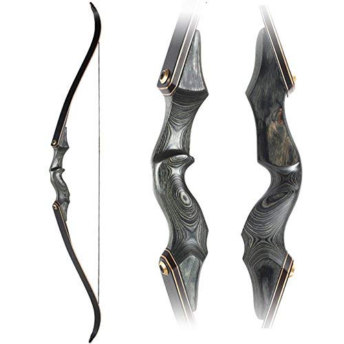Obert Original Black Hunter Takedown Recurve Bow 60inch with Bamboo Core Limbs Archery Hunting Target Practice