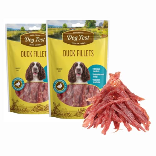 Duck Fillets (Pack of 2) - Duck Jerky Dog Treats - Made with Human-Grade, Real Duck & Ingredients - High Protein Duck Treats for Dogs - No Artificial Flavors & Preservatives (Duck FILLETS)