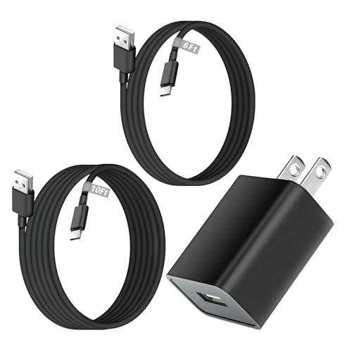 Charger for Kindle Fire Tablets with 6FT&10FT USB C Cord Fit for Fire HD 7 8 10 Plus/Kids/Kids Pro, Amazon Fire Max 11(13th-2023 Release), Kindle Paperwhite 11th, Kindle Scribe