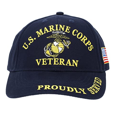 Eagle Emblems Marines Veteran Cap, Blue, Standard