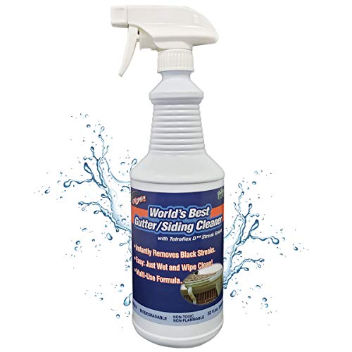 CHOMP! World’s Best Gutter Cleaner: Ultimate Gutter Cleaning Solution for All Types of Rain Gutters, Siding and Metal Trim - Instantly Clean Black Streaks, Filth, Dirt - 32 oz