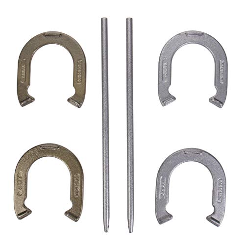 TRIUMPH SPORTS USA Steel Horseshoe Set - Includes 4 Steel Horseshoes and 2 Stakes