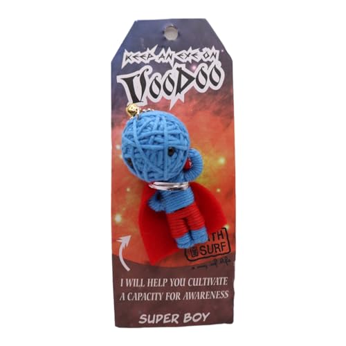 Voodoo Doll Keychain, Mini String Novelty Doll Accessories (SUPER BOY)
