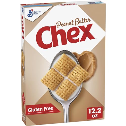 General Mills Peanut Butter Chex Cereal, Gluten Free Breakfast Cereal, Made with Whole Grain, 12.2 OZ