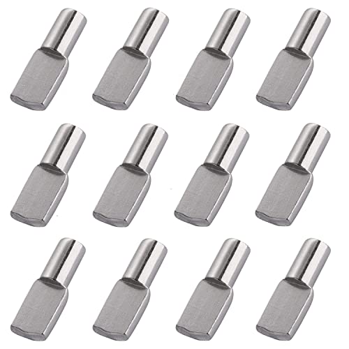 5mm Shelf Pegs Pins,50 Pieces Cabinet Furniture Spoon Shape Support Pegs for Shelves Nickel Plated