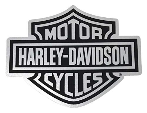 Harley-Davidson Reflective Bar & Shield Logo Decal - Black and Silver, 4.5 x 5 Inches