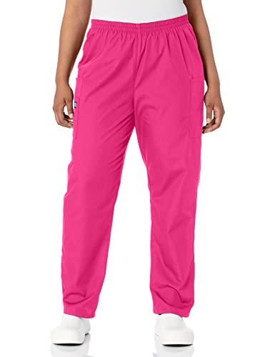 Cherokee Women's Workwear Elastic Waist Cargo Scrubs Pant, Shocking Pink, Large