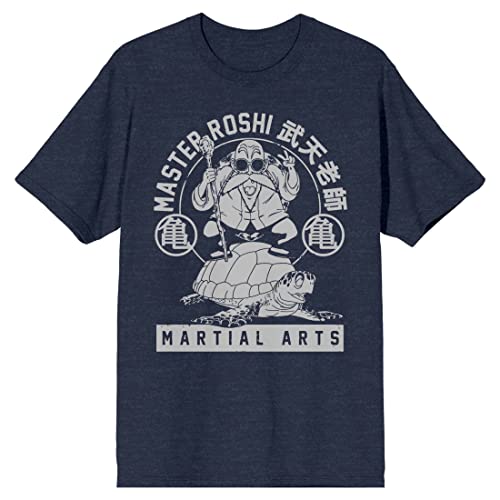 Dragon Ball Z Master Roshi Turtle School Men’s Navy Heather T-Shirt-XL