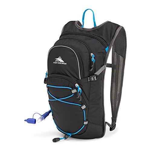 High Sierra HydraHike Hydration Backpack, Lightweight Running Backpack, Cycling, Hiking, for Men & Women, Black/Slate/Pool, 8L