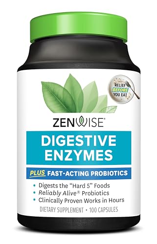 Zenwise Health Digestive Enzymes - Probiotic Multi Enzymes with Probiotics and Prebiotics for Digestive Health and Bloating Relief for Women and Men, Daily Enzymes for Gut and Digestion - 100 Count