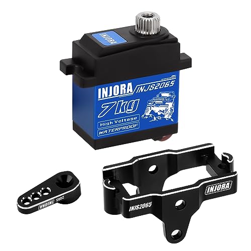 INJORA 7KG Servo INJS2065 with Mount and Servo Horn for TRX4M TRX4MT 1/18 RC Crawler Upgrade Parts, High Torque Waterproof