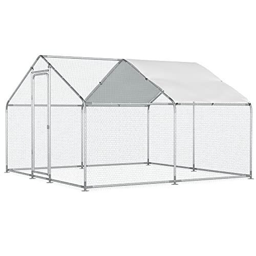 Morngardo Chicken Coop Large Metal Run for 20 Chickens Walk in Yard Poultry Cage Hen House with Waterproof Cover (96.8 Square Feet)