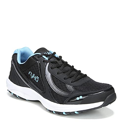 Ryka Women's Dash 3 Walking Shoe, Black/Meteorite/Blue, 10