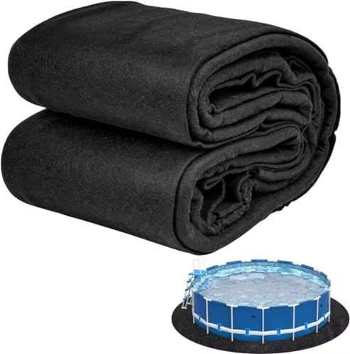 Abimars Thicker Pool Liner Pad for Above Ground Swimming Pools, 18 Foot Round Pool Mats for Pool Bottom, Seamless Comfort, Double Density Puncture Resistant, Black