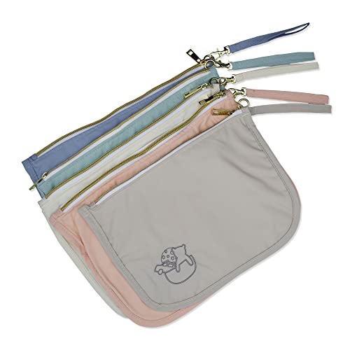 Mother Load - Small Diaper Bag Organizing Pouches , 5-Piece Set of Embroidered Diaper Bag , Vintage Pastels