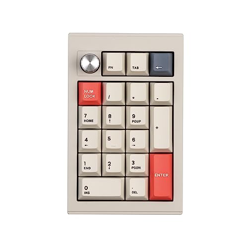EPOMAKER CIDOO V21 VIA Programmable Gasket Number Pad, Aluminum Numpad, Bluetooth 5.0/2.4ghz/Wired Hot Swappable Numeric Keypad, with Knob, 1000mAh Battery, Poron Foam for Laptop Mac Win